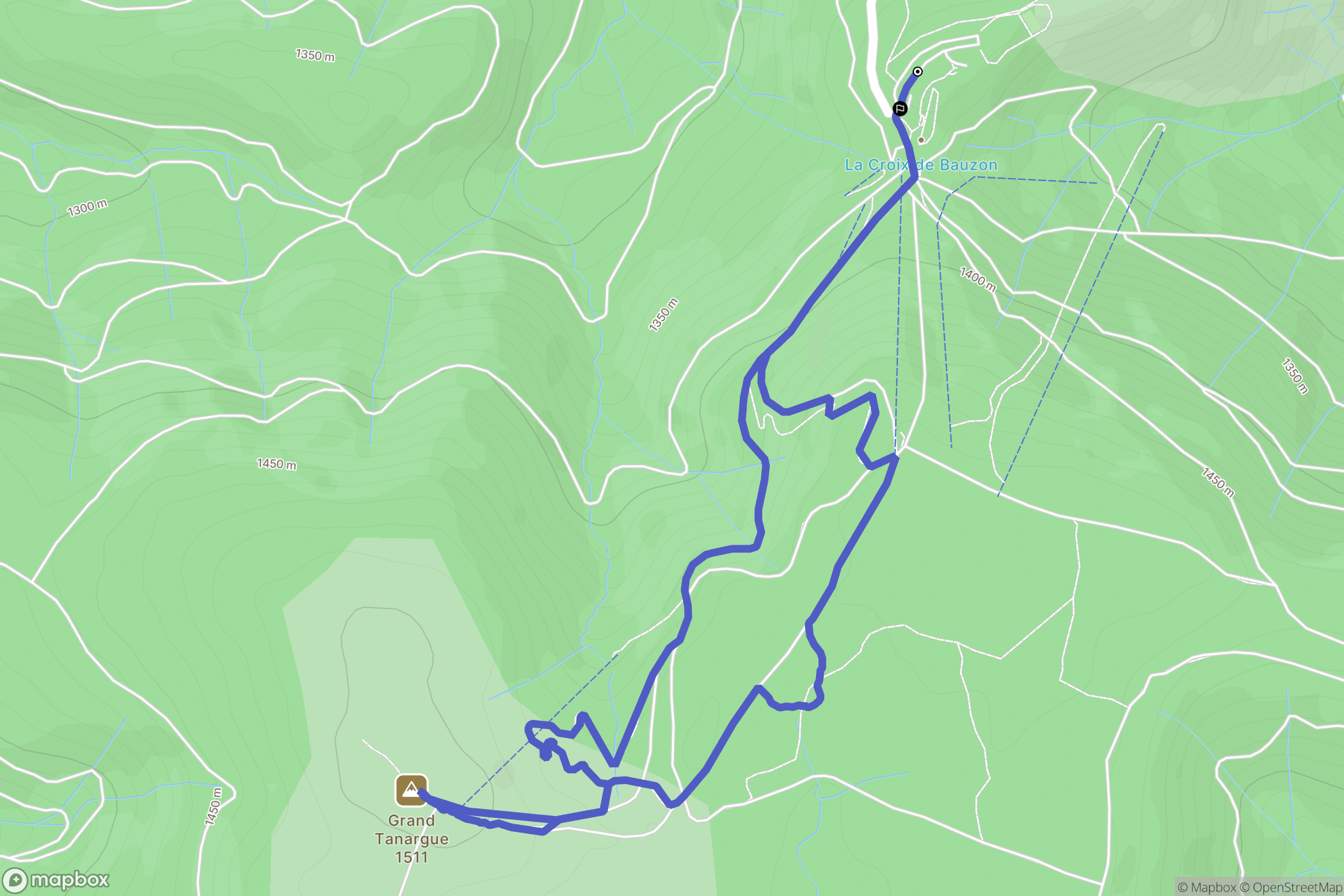 Borne : carte du parcours de randonnée - France