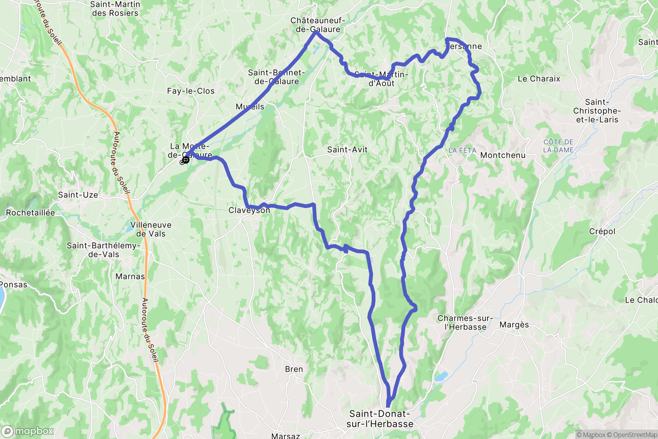 La Motte-de-Galaure : carte du parcours de randonnée - France