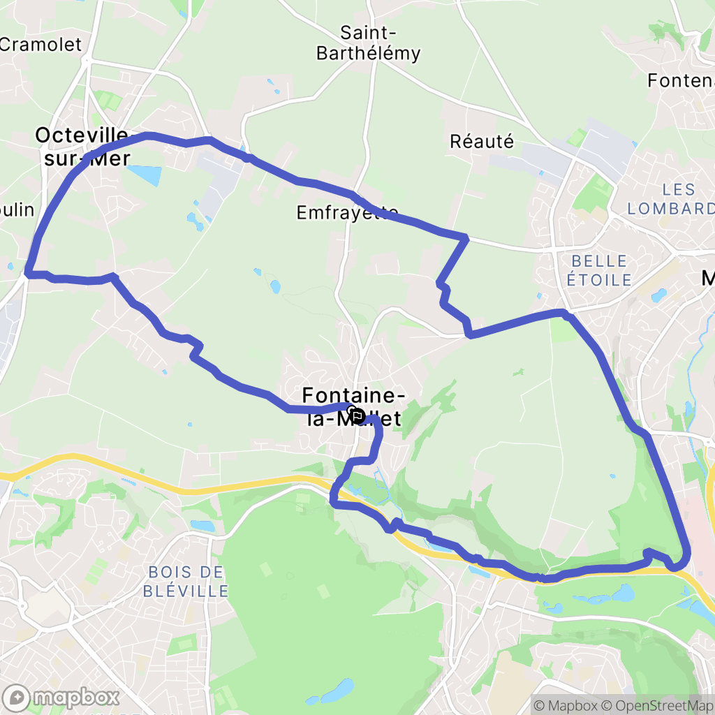 Fontaine-la-Mallet : carte du parcours de randonnée - France