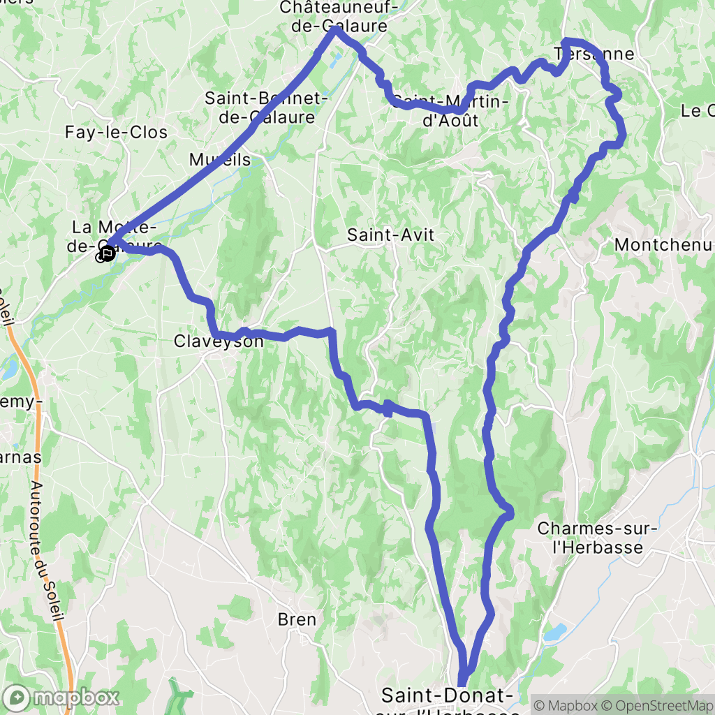 La Motte-de-Galaure : carte du parcours de randonnée - France