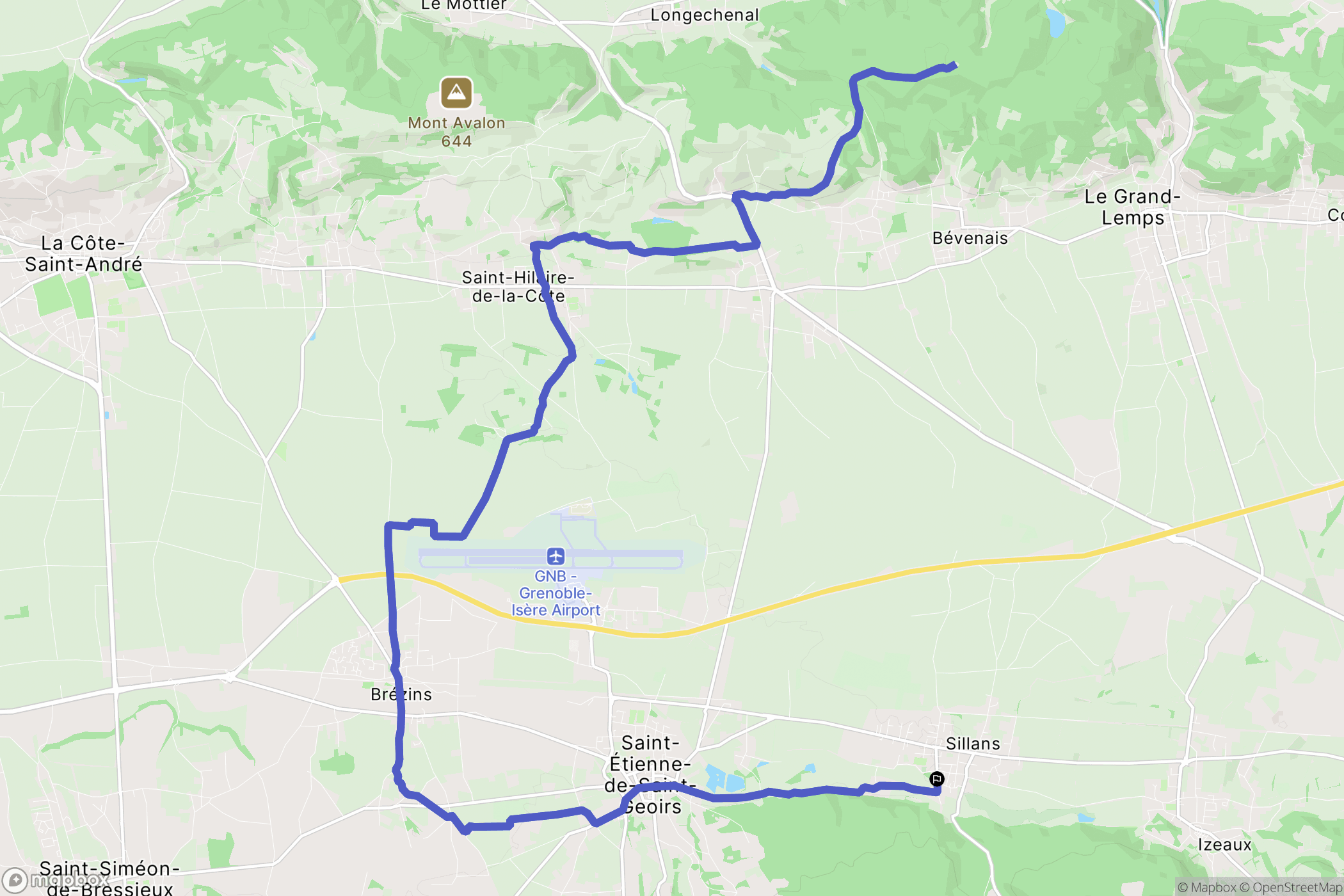 Sillans : carte du parcours de randonnée - France