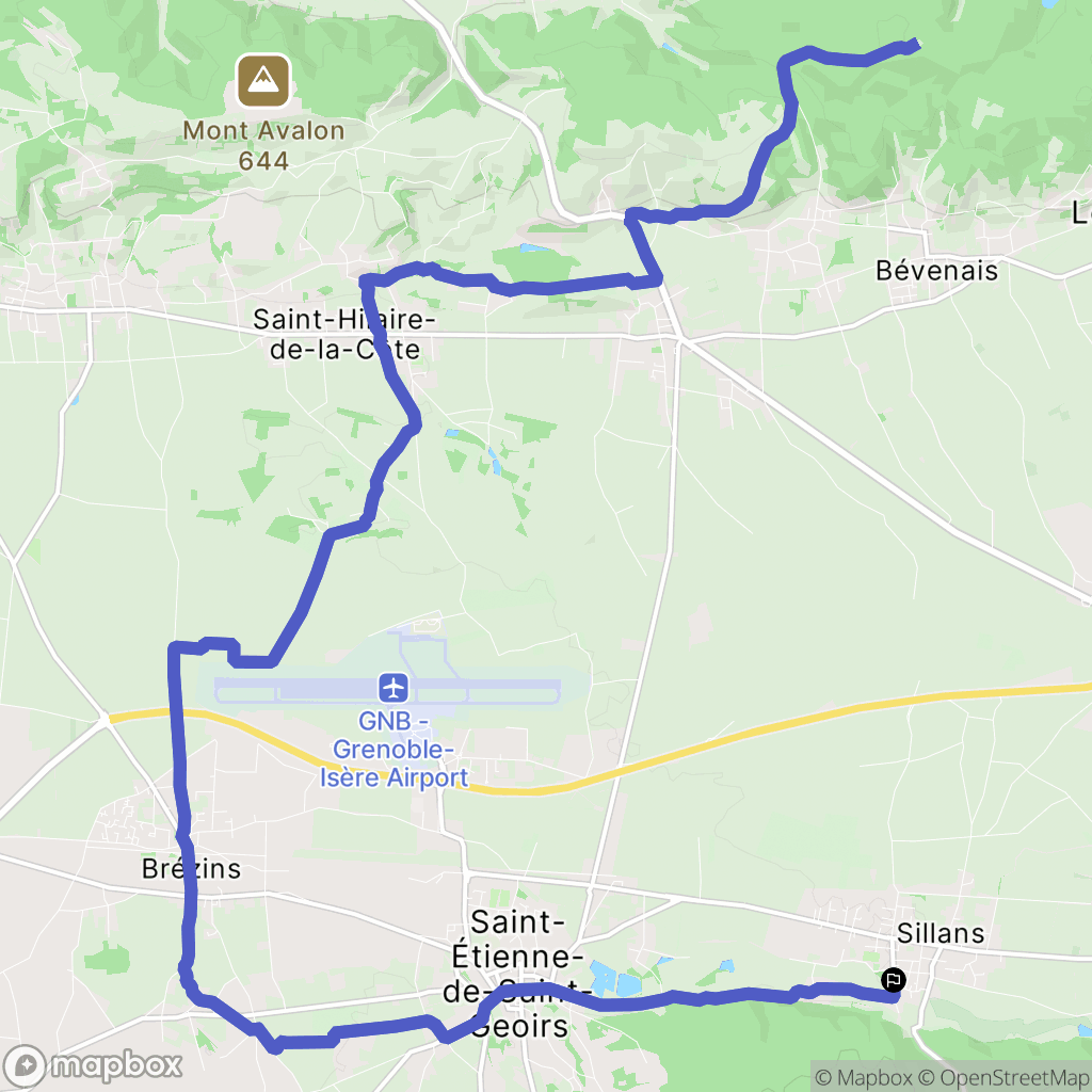 Sillans : carte du parcours de randonnée - France