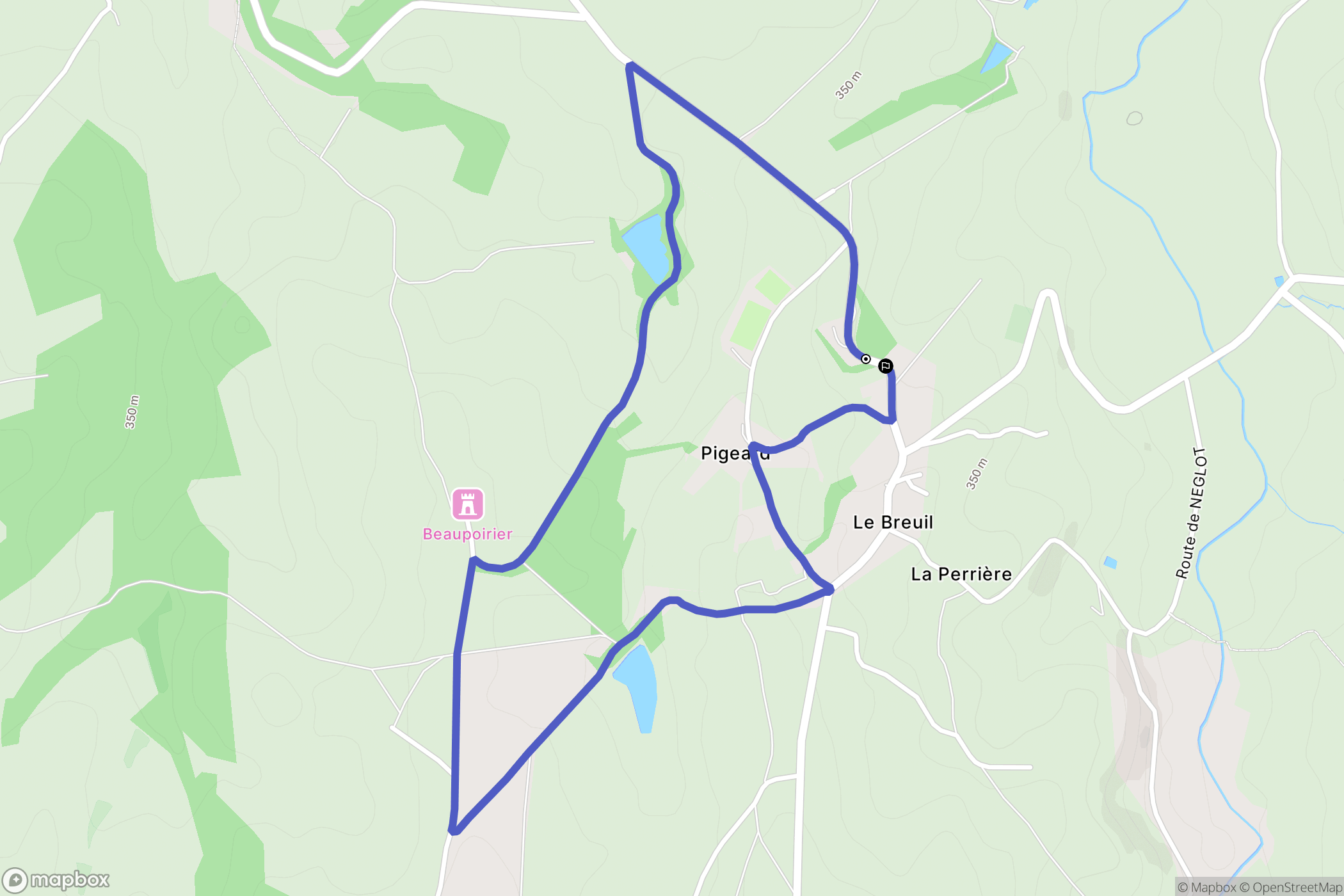 Le Breuil : carte du parcours de randonnée - France
