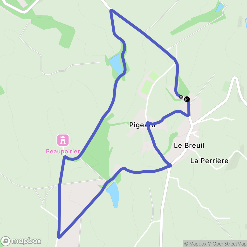 Le Breuil : carte du parcours de randonnée - France
