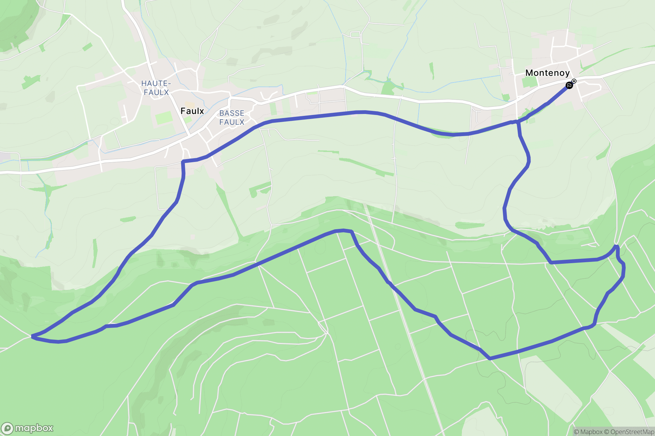 Montenoy : carte du parcours de randonnée - France