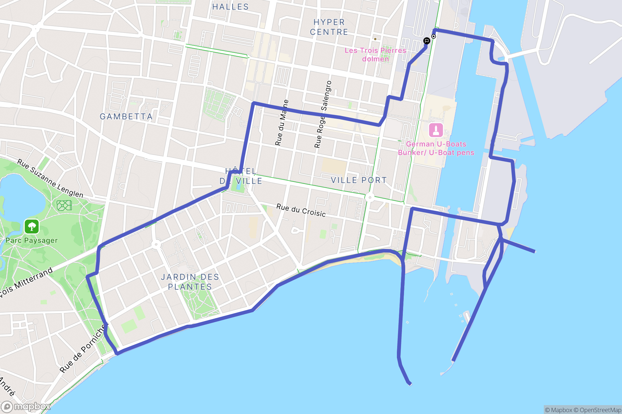 Saint-Nazaire : carte du parcours de randonnée - France