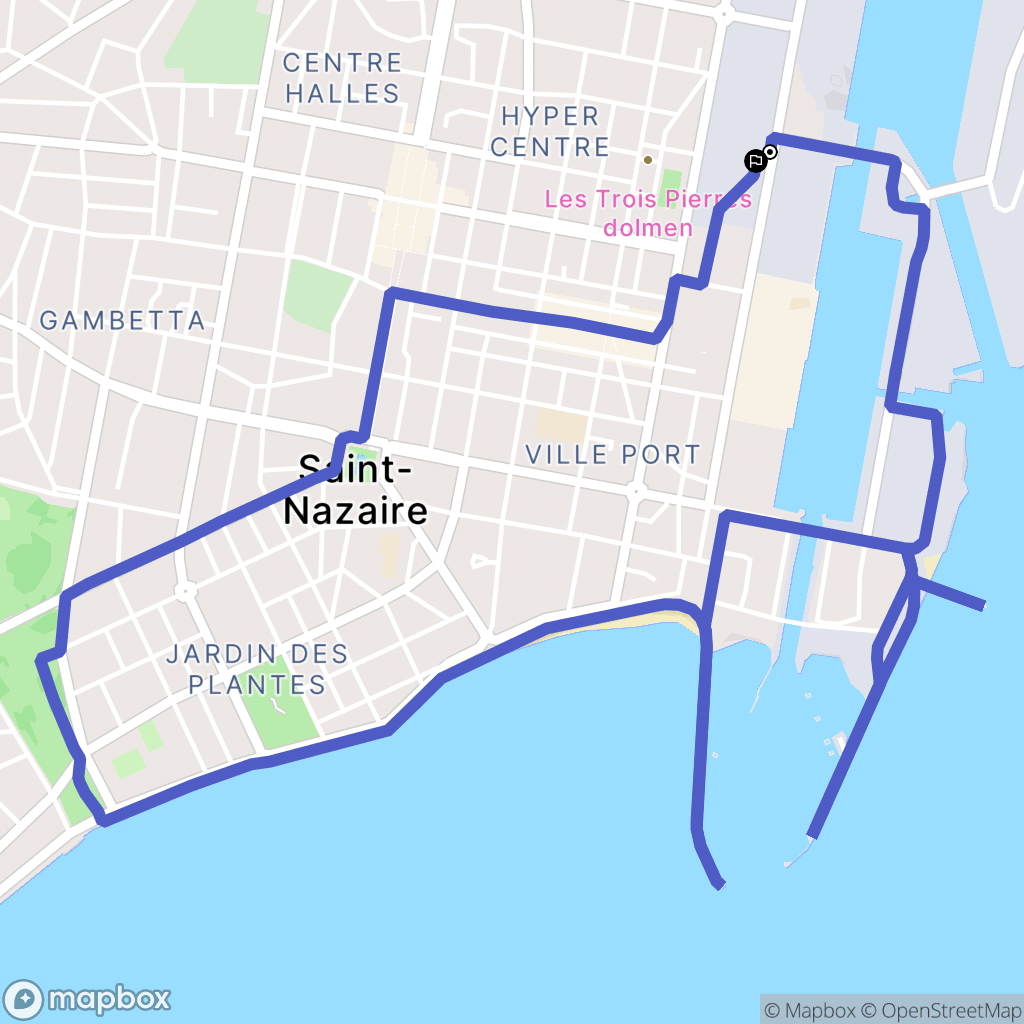 Saint-Nazaire : carte du parcours de randonnée - France