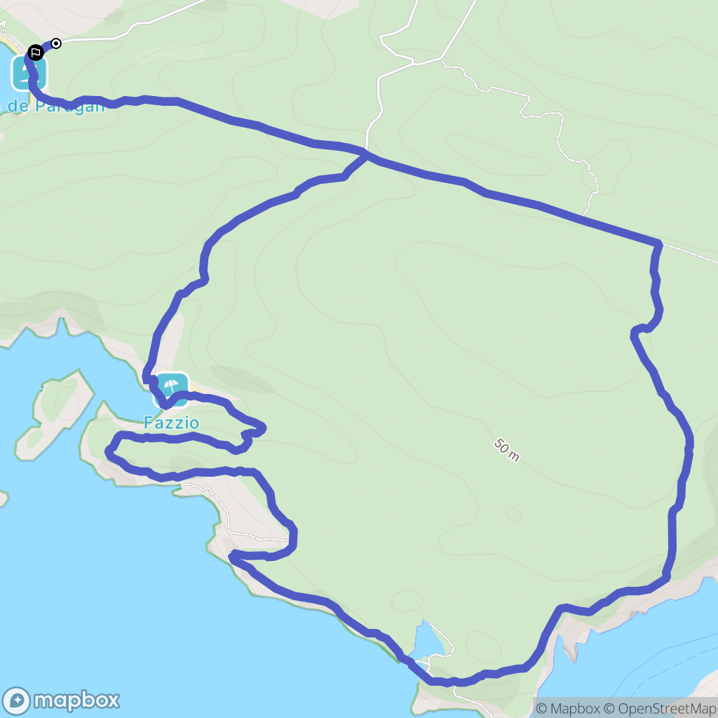 Bonifacio : carte du parcours de randonnée - France