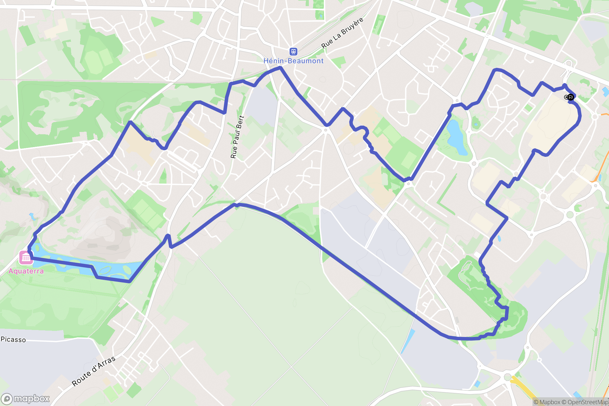 Noyelles-Godault : carte du parcours de randonnée - France
