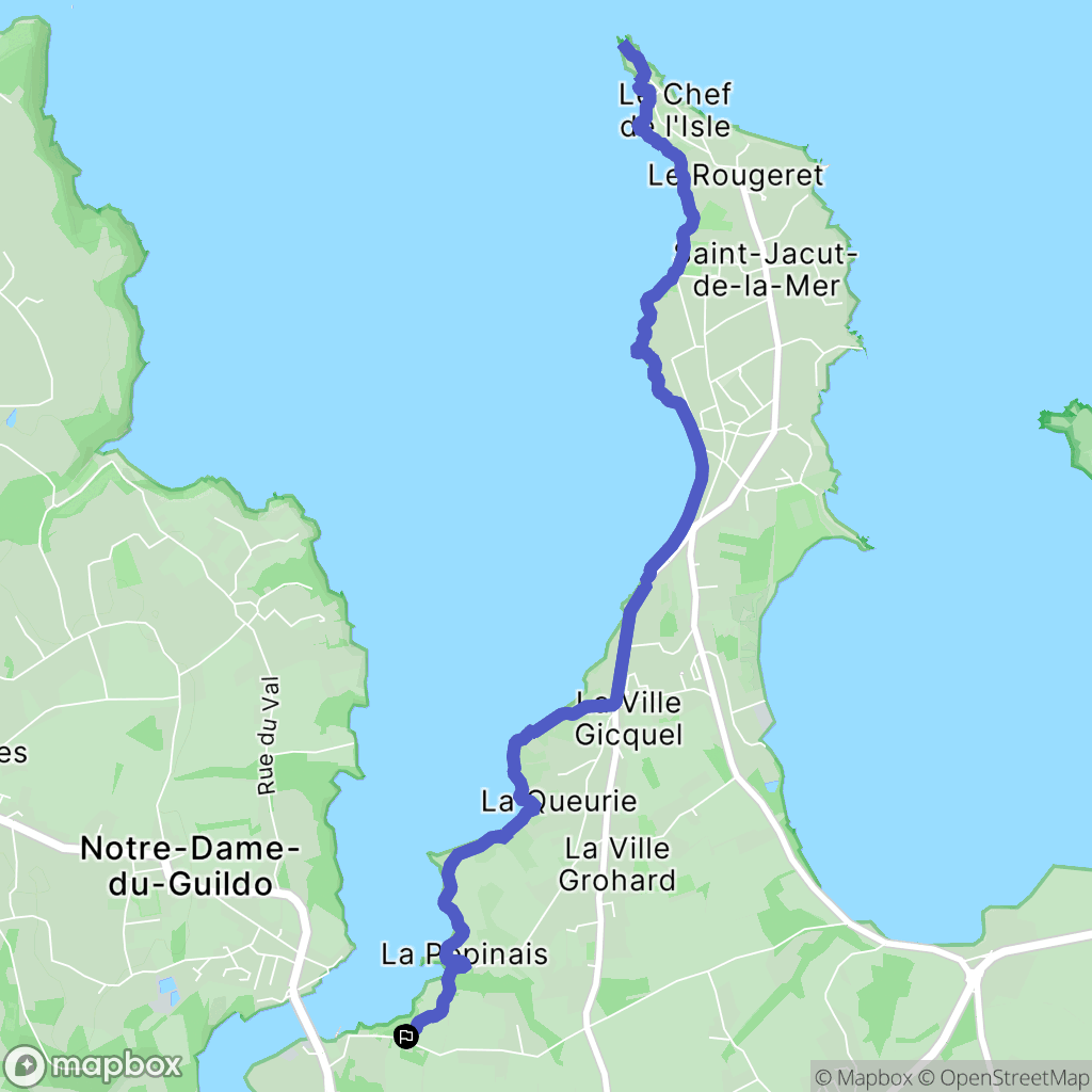 Créhen : carte du parcours de randonnée - France