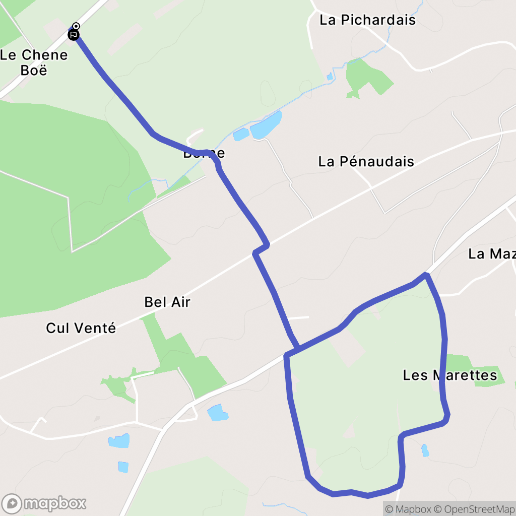 Gahard : carte du parcours de randonnée - France