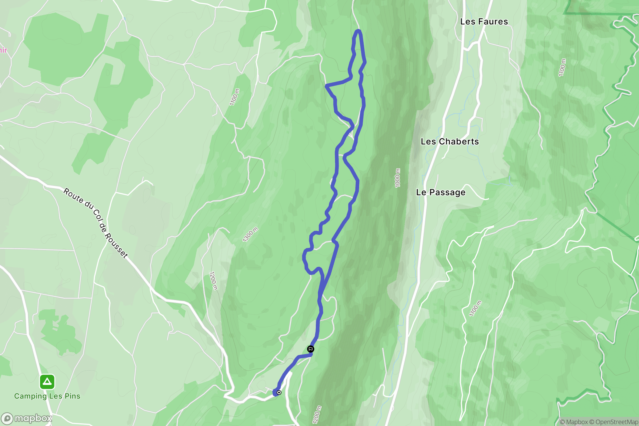 Saint-Agnan-en-Vercors : carte du parcours de randonnée - France