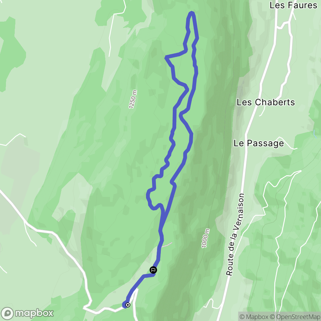 Saint-Agnan-en-Vercors : carte du parcours de randonnée - France