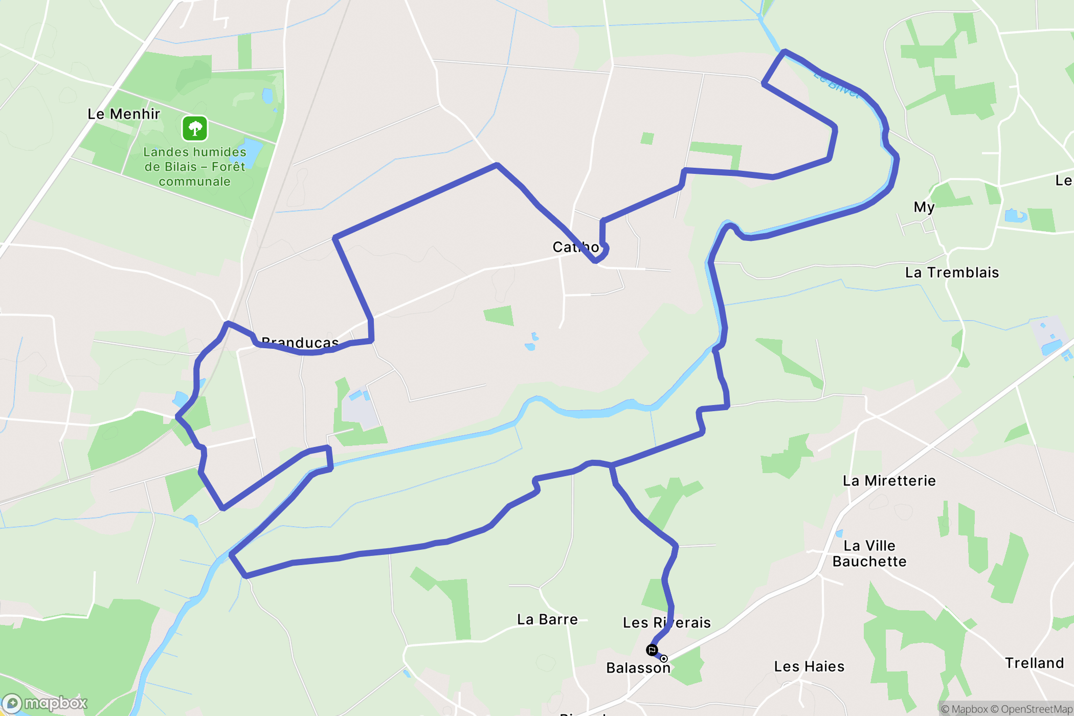 Sainte-Anne-sur-Brivet : carte du parcours de randonnée - France