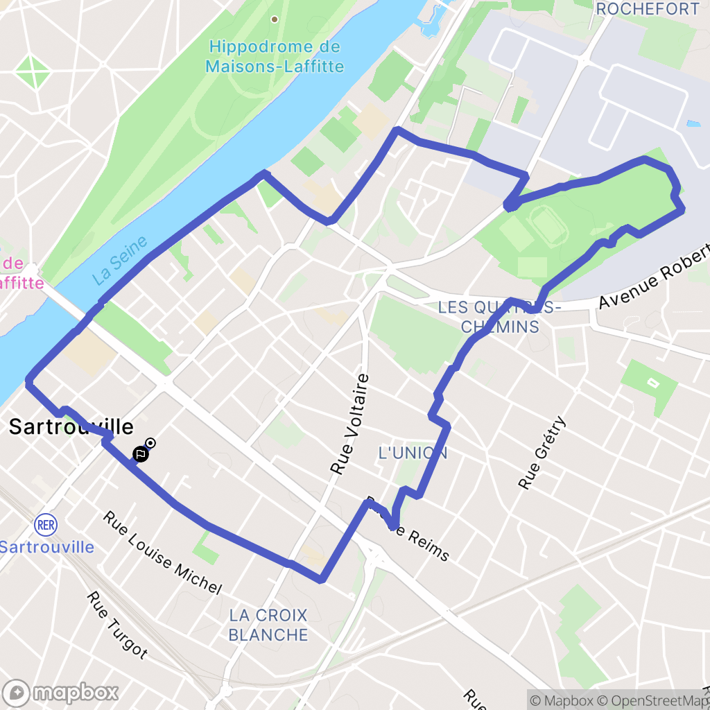 Sartrouville : carte du parcours de randonnée - France