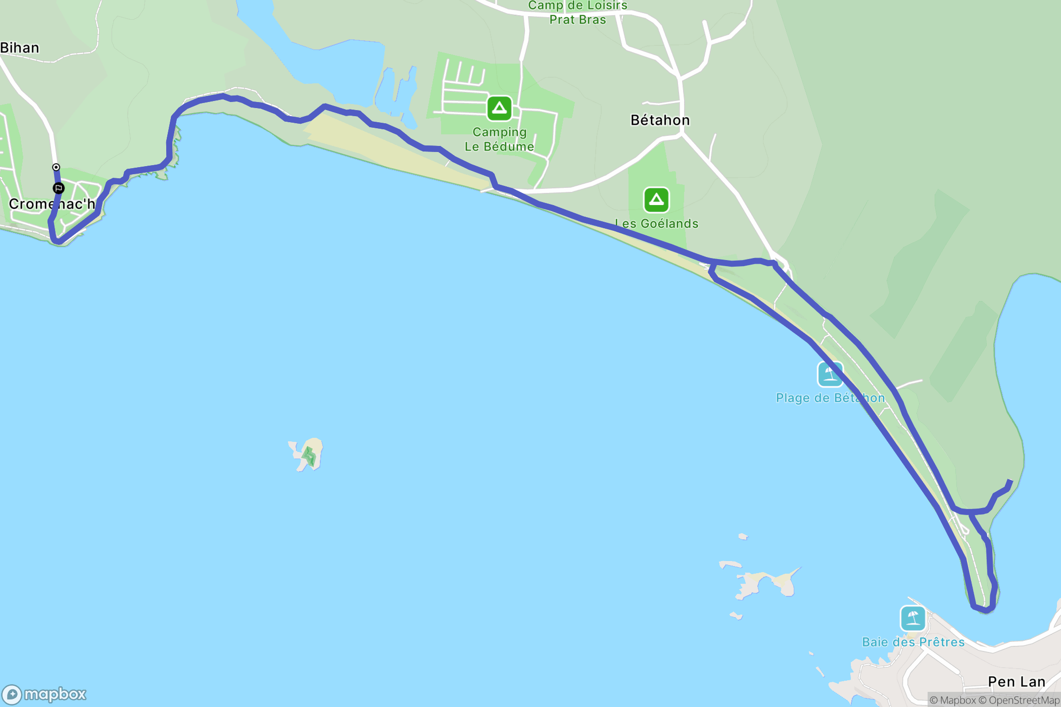 Ambon : carte du parcours de randonnée - France