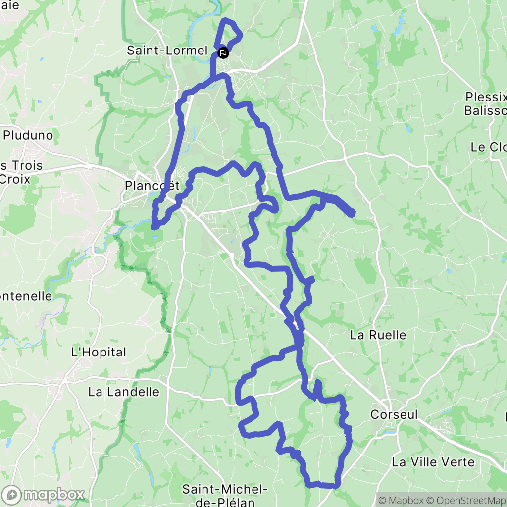Créhen : carte du parcours de randonnée - France