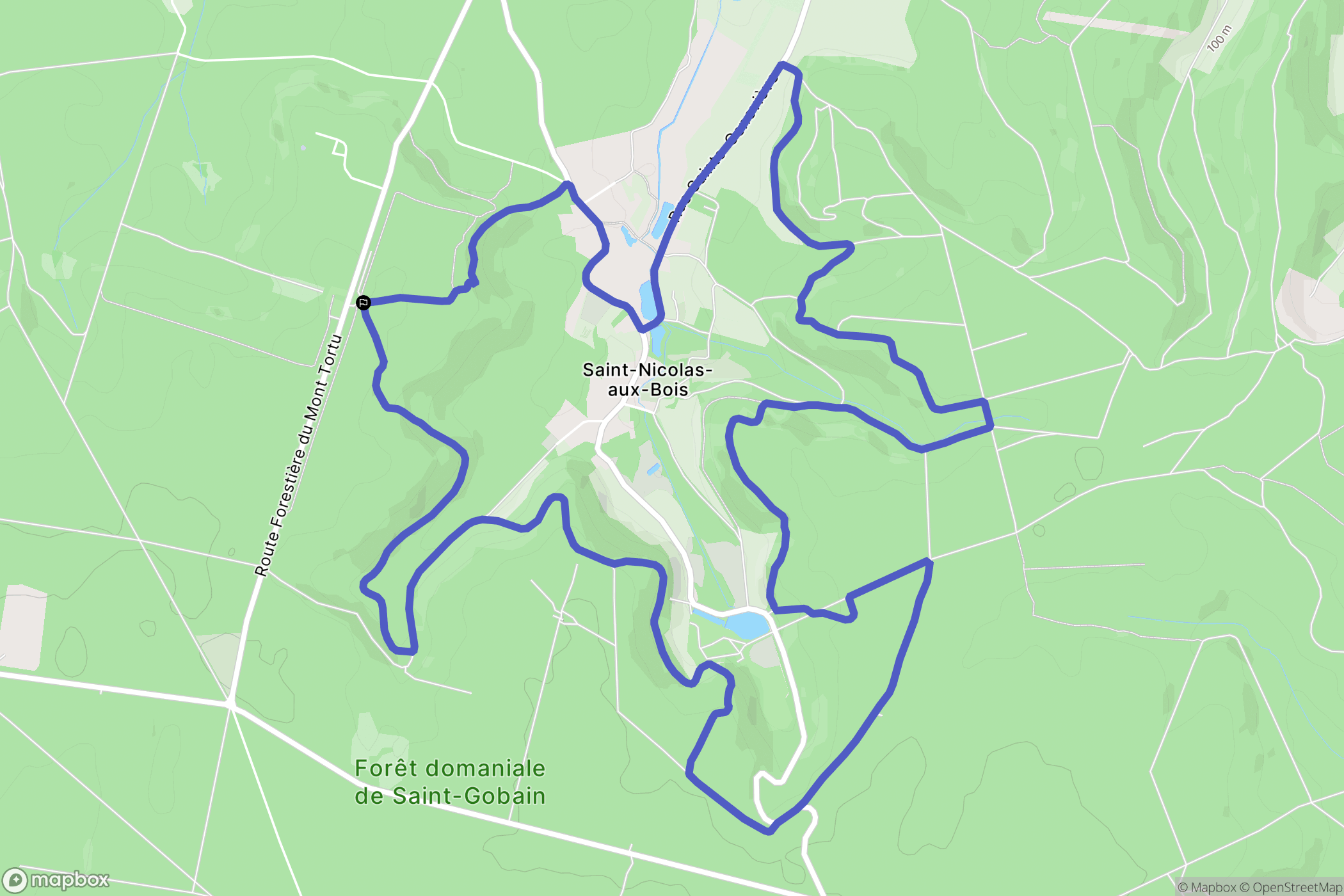 Saint-Gobain : carte du parcours de randonnée - France