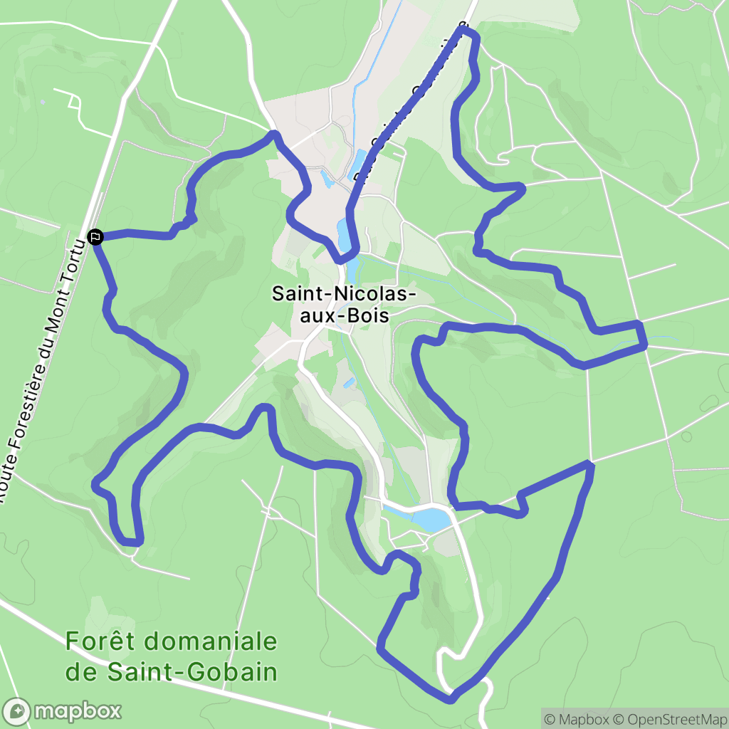 Saint-Gobain : carte du parcours de randonnée - France