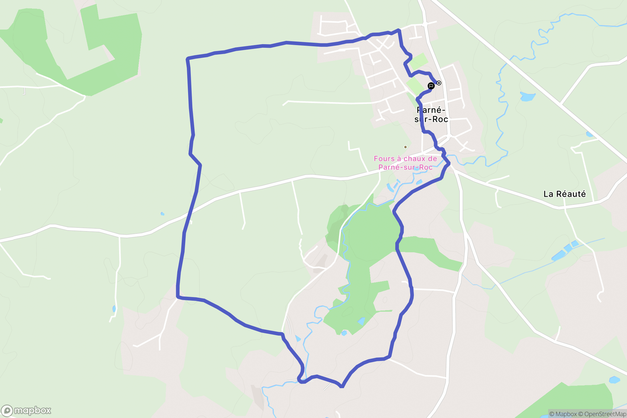 Parné-sur-Roc : carte du parcours de randonnée - France