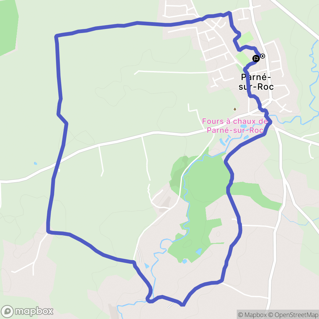 Parné-sur-Roc : carte du parcours de randonnée - France