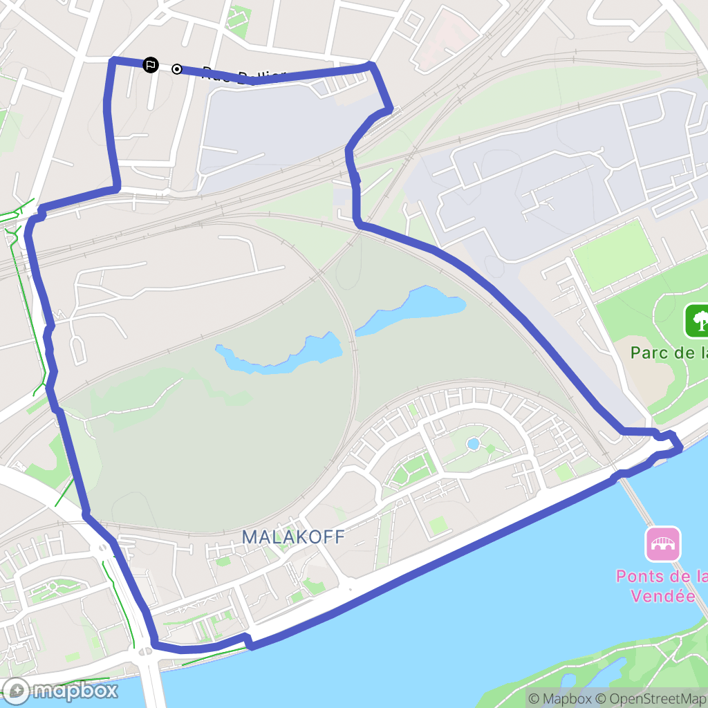 Nantes : carte du parcours de randonnée - France