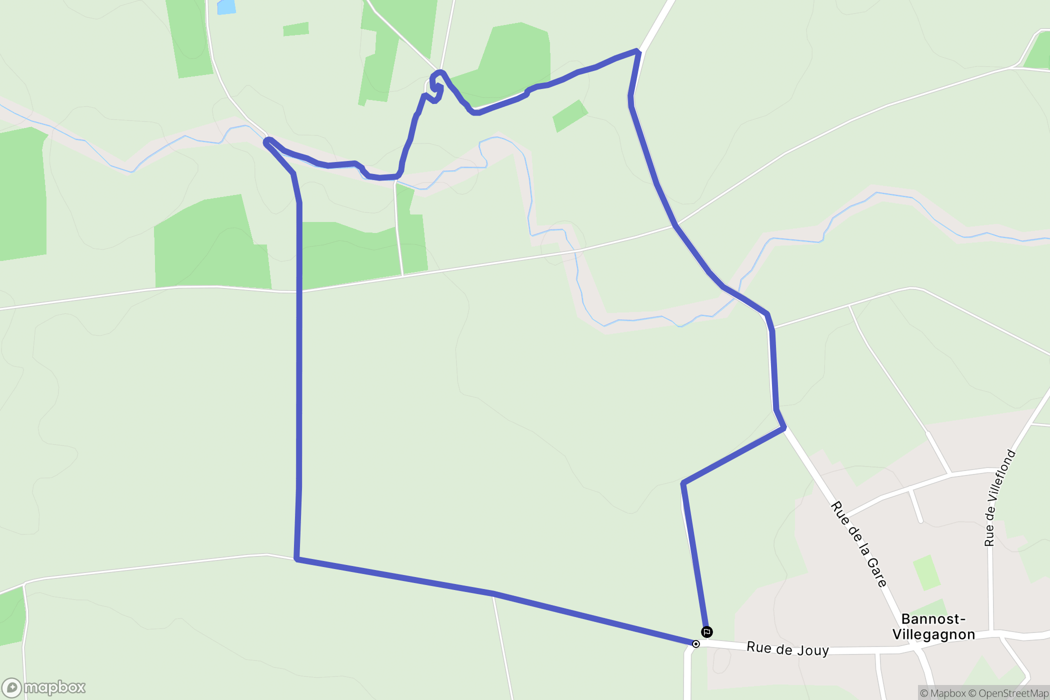 Bannost-Villegagnon : carte du parcours de randonnée - France