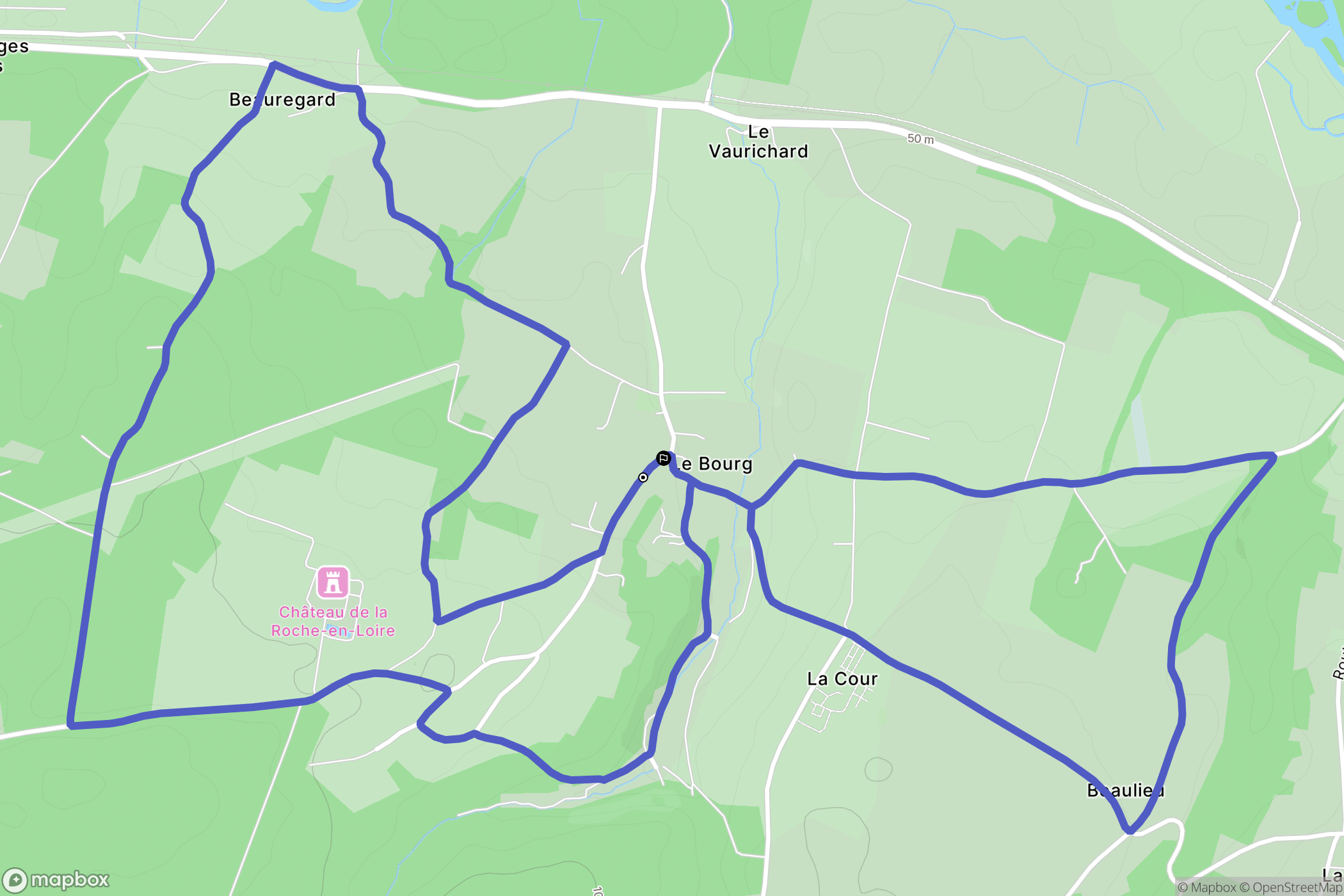 Cheillé : carte du parcours de randonnée - France