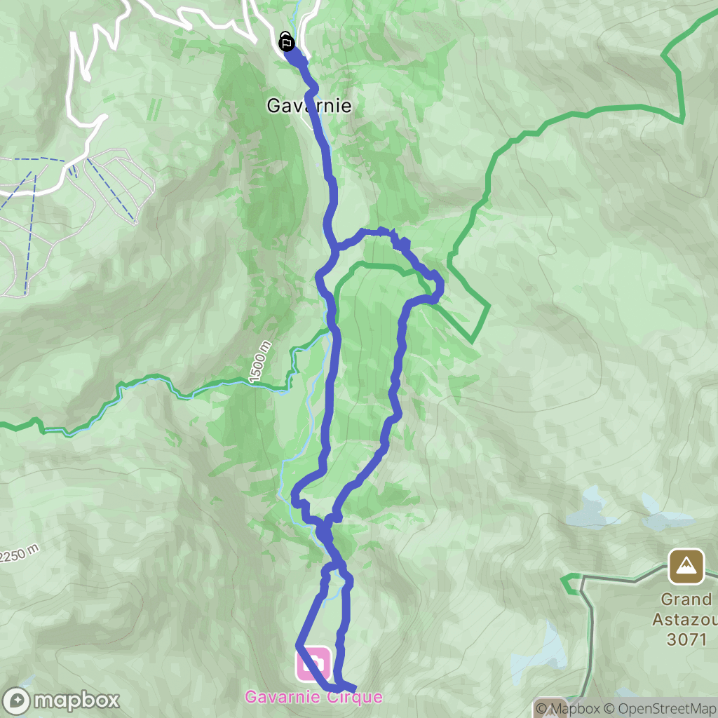 Gavarnie : carte du parcours de randonnée - France