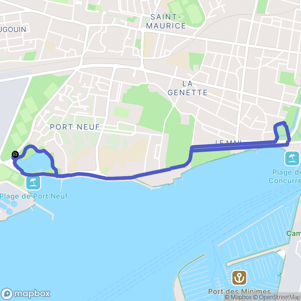 La Rochelle : carte du parcours de randonnée - France