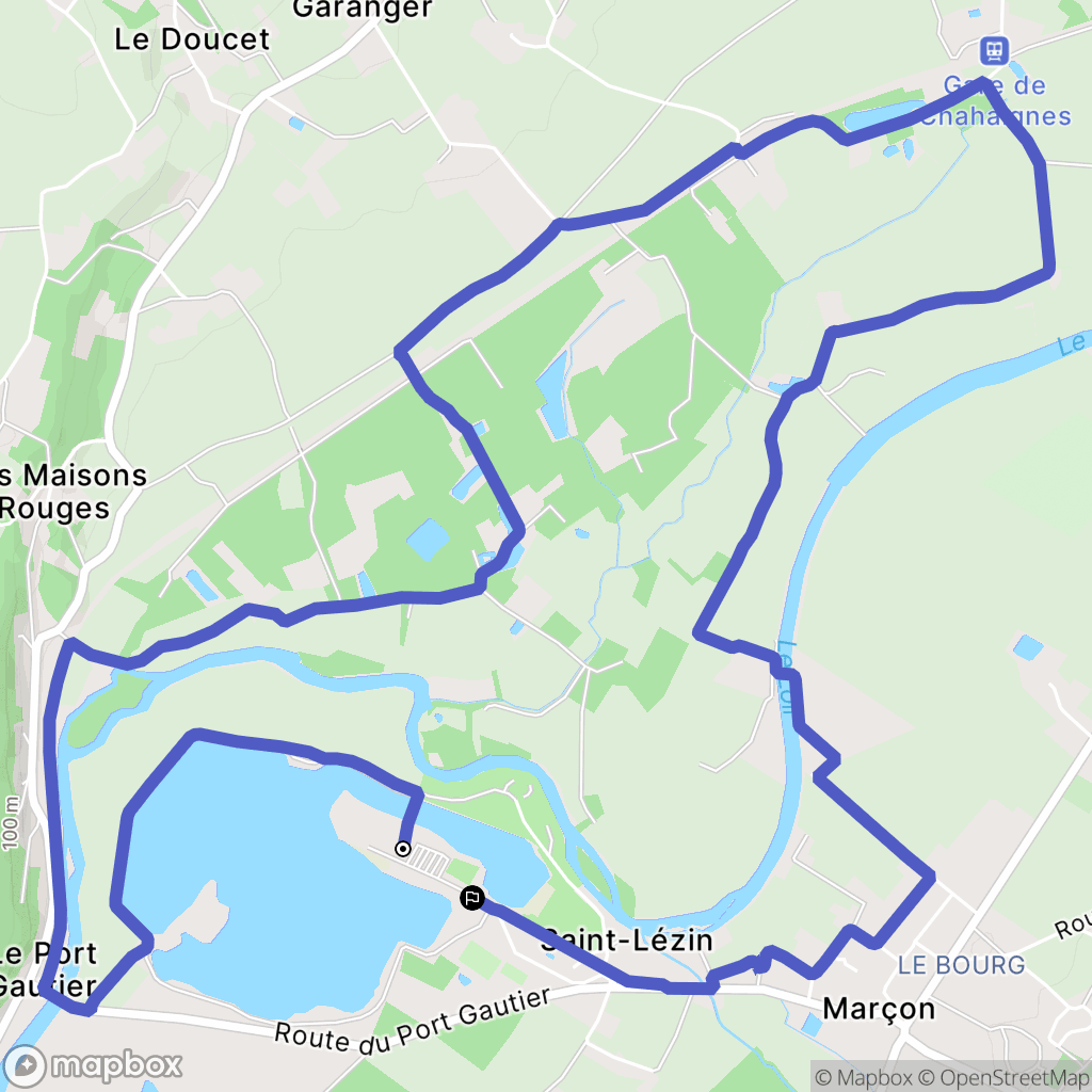 Marçon : carte du parcours de randonnée - France
