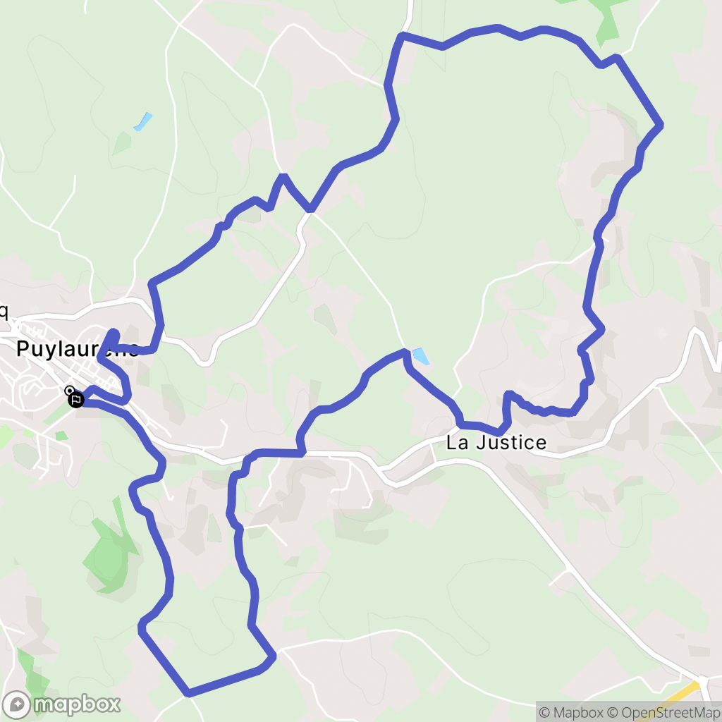 Puylaurens : carte du parcours de randonnée - France