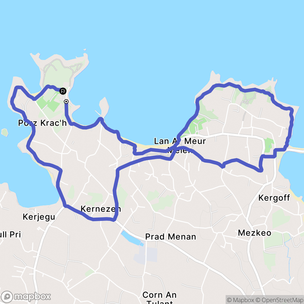 Plouguerneau : carte du parcours de randonnée - France