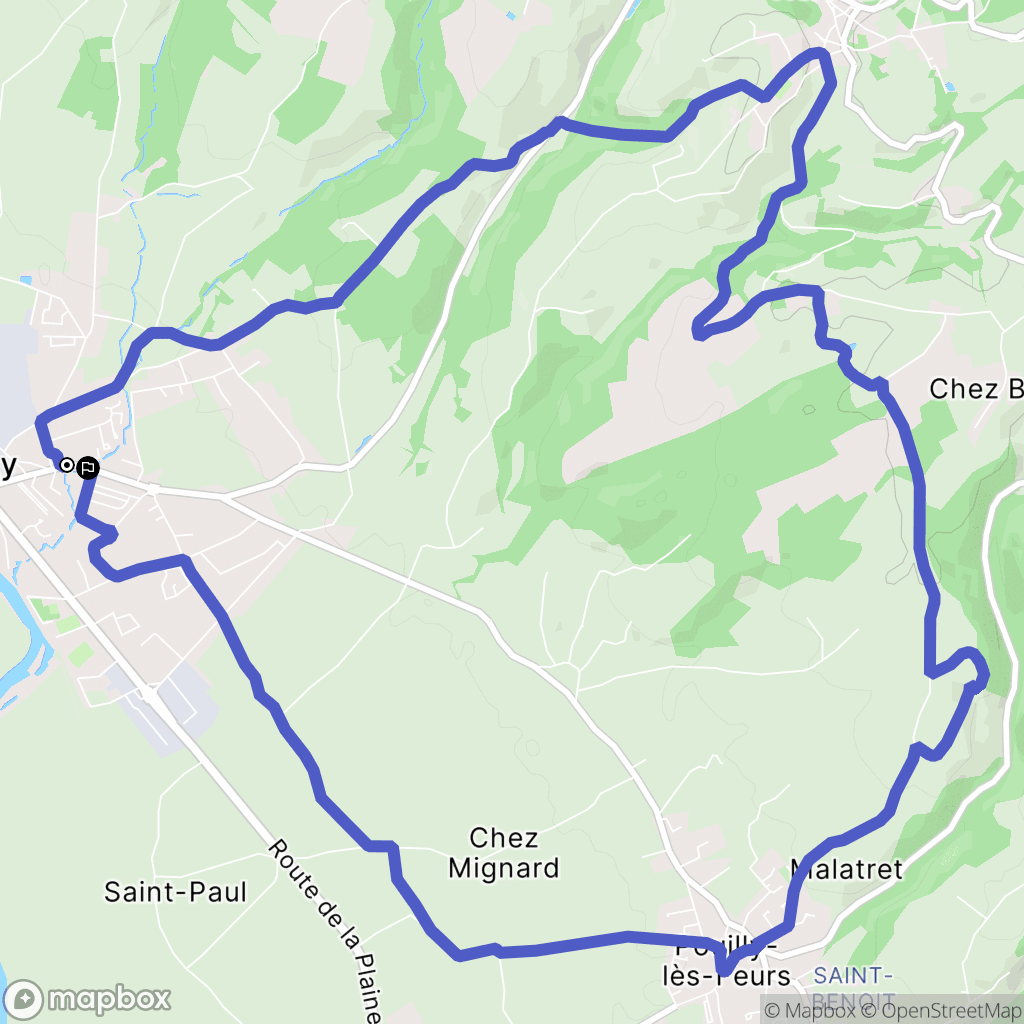 Balbigny : carte du parcours de randonnée - France