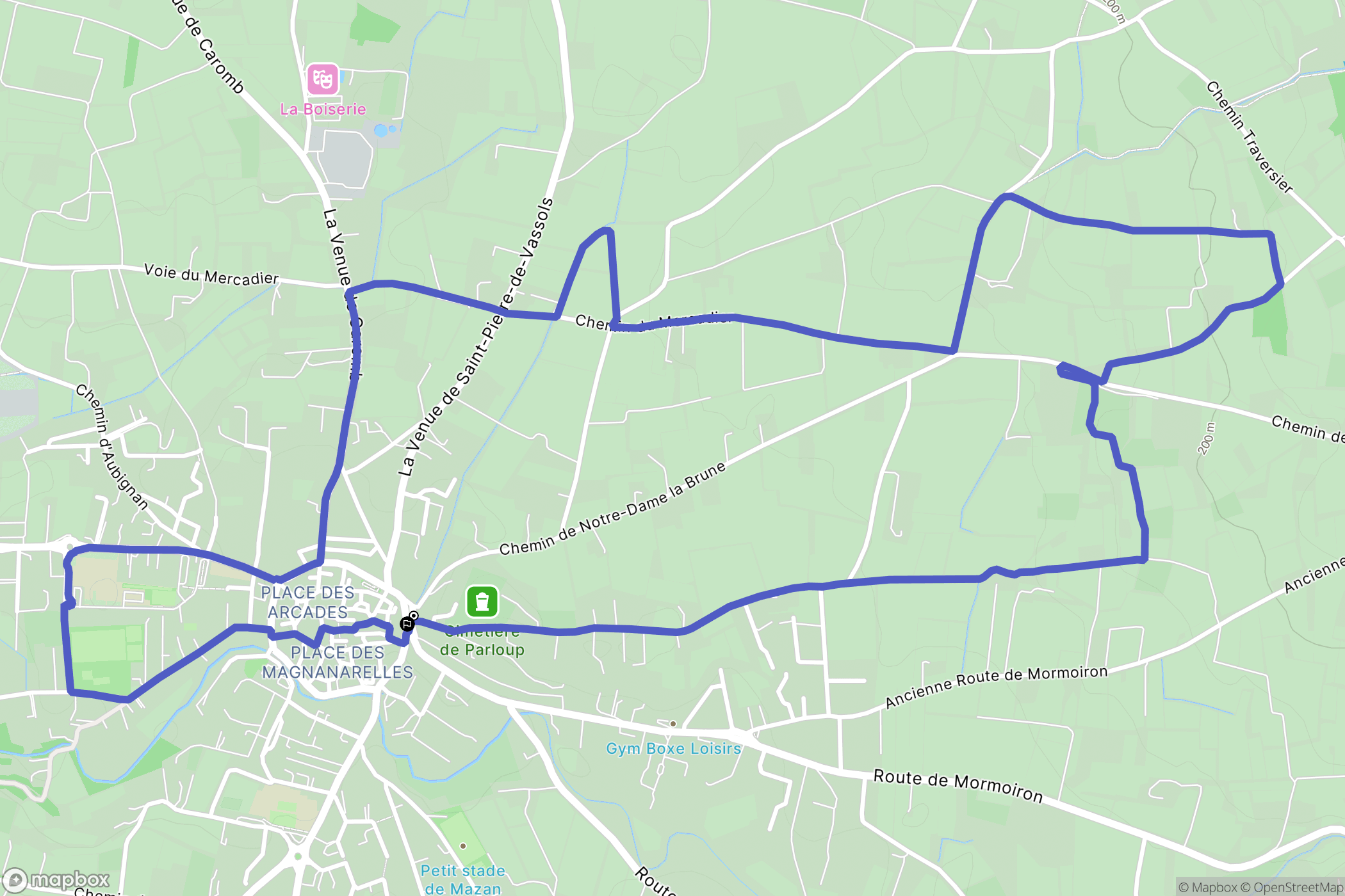 Mazan : carte du parcours de randonnée - France