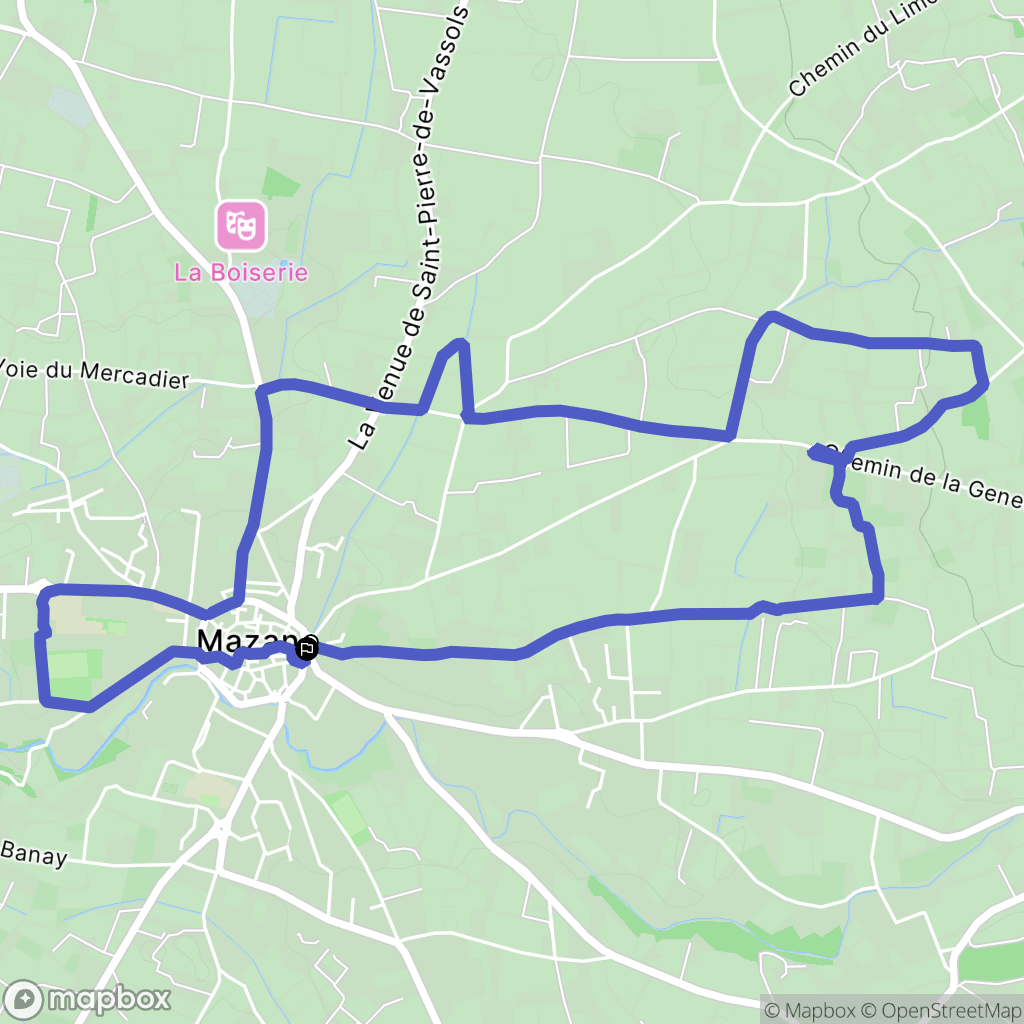Mazan : carte du parcours de randonnée - France