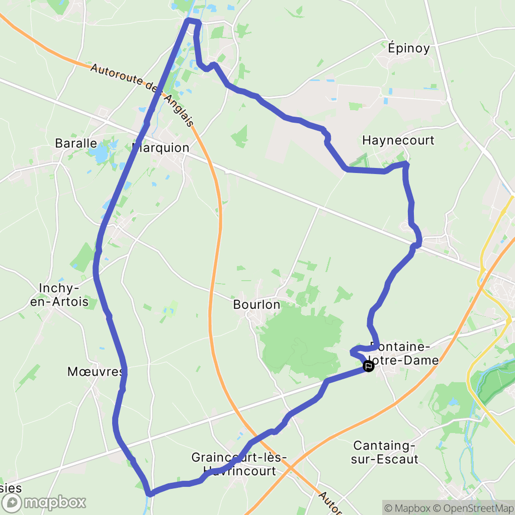 Fontaine-Notre-Dame : carte du parcours de randonnée - France