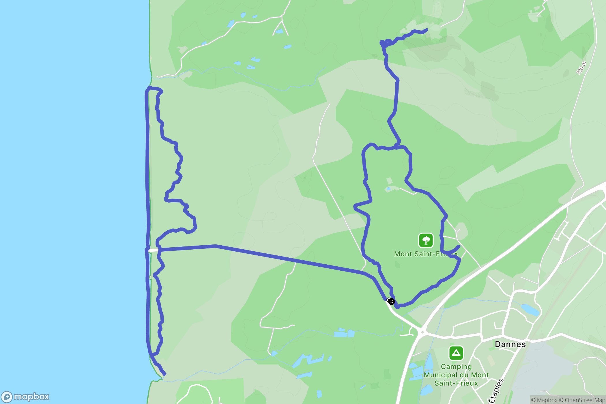 Dannes : carte du parcours de randonnée - France