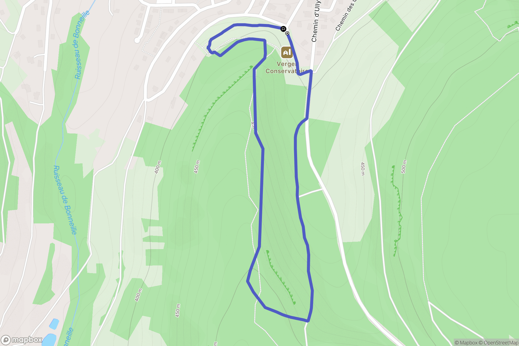 Ornans : carte du parcours de randonnée - France