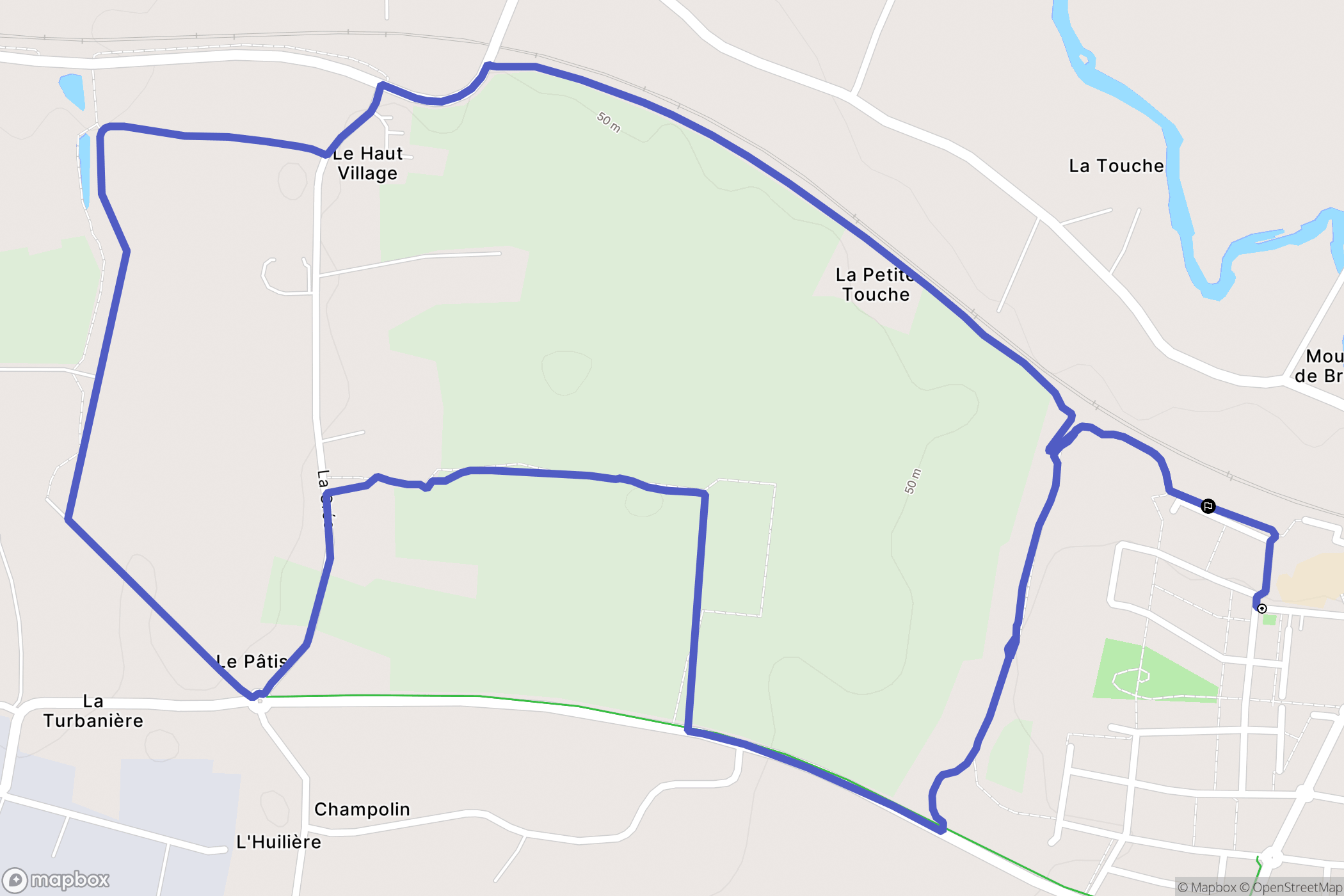 Brécé : carte du parcours de randonnée - France
