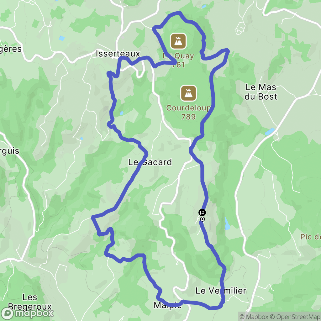 Isserteaux : carte du parcours de randonnée - France