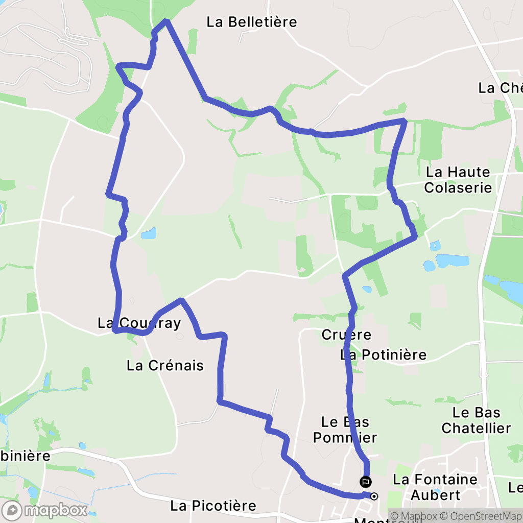 Montreuil-le-Gast : carte du parcours de randonnée - France