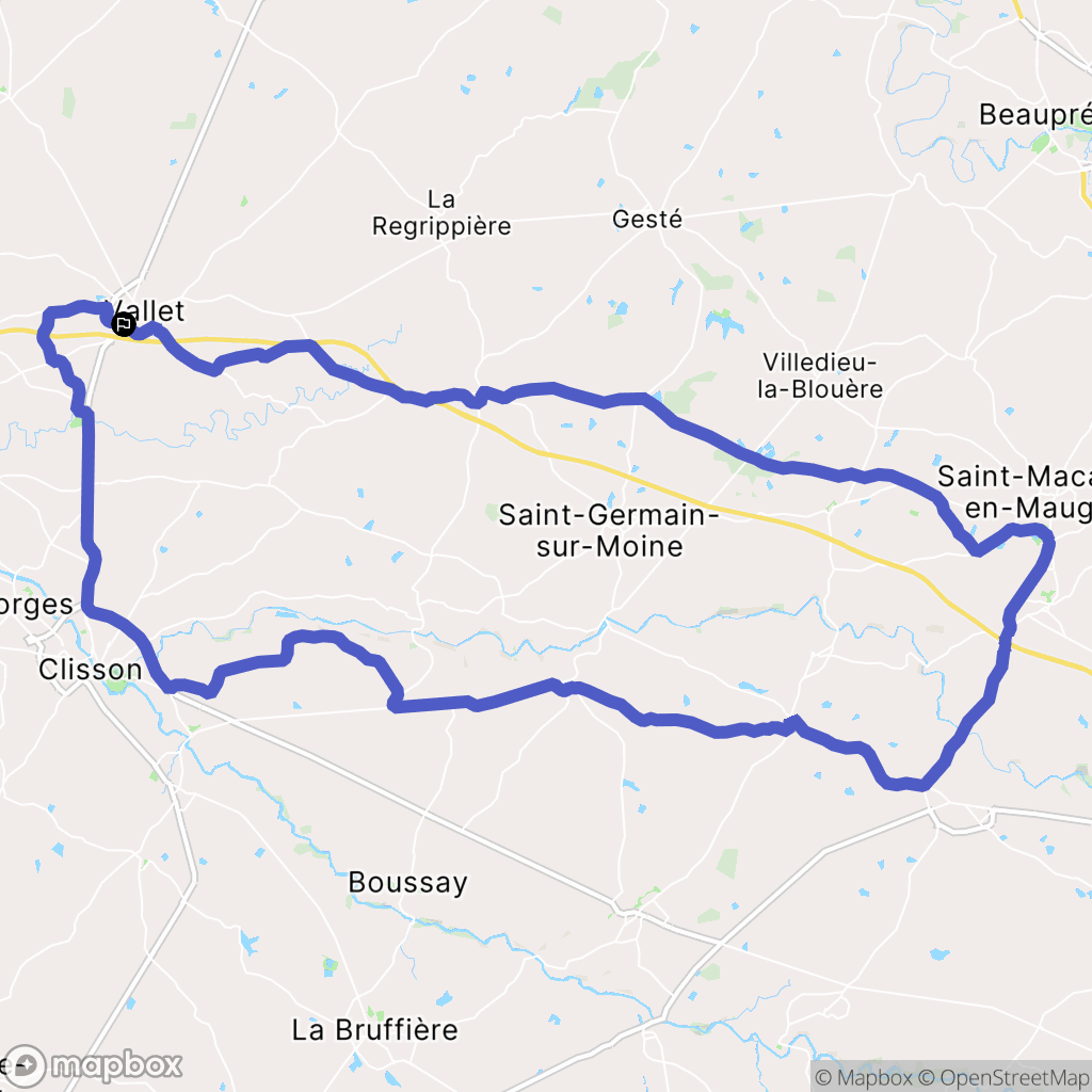 Vallet : carte du parcours de randonnée - France