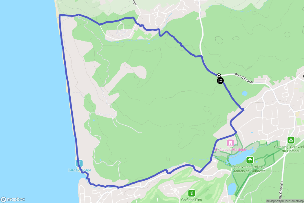 Condette : carte du parcours de randonnée - France
