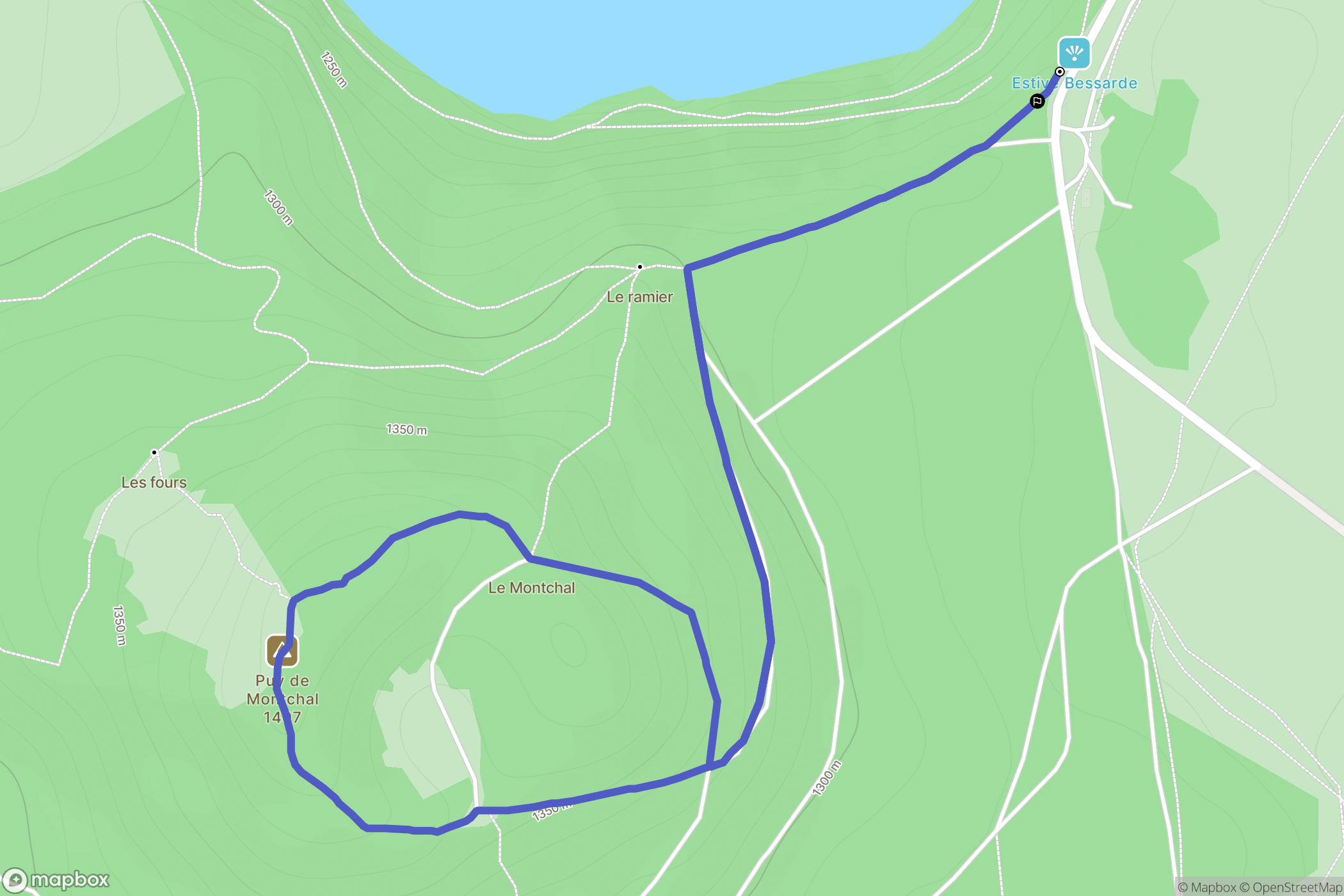 Besse-et-Saint-Anastaise : carte du parcours de randonnée - France