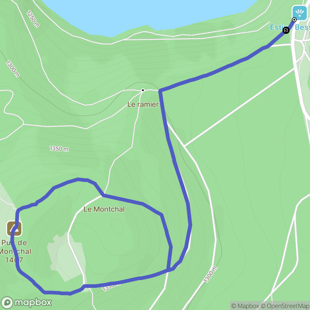Besse-et-Saint-Anastaise : carte du parcours de randonnée - France