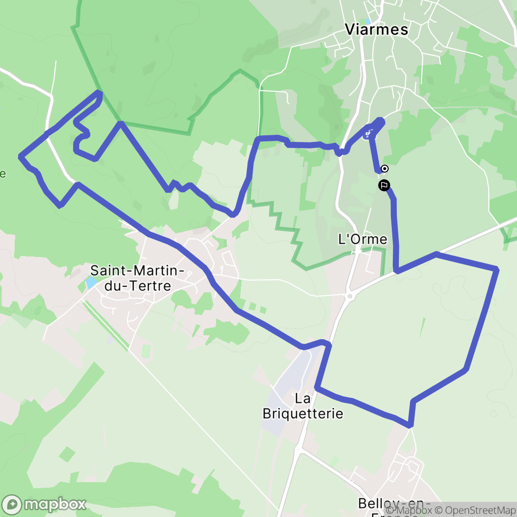 Viarmes : carte du parcours de randonnée - France