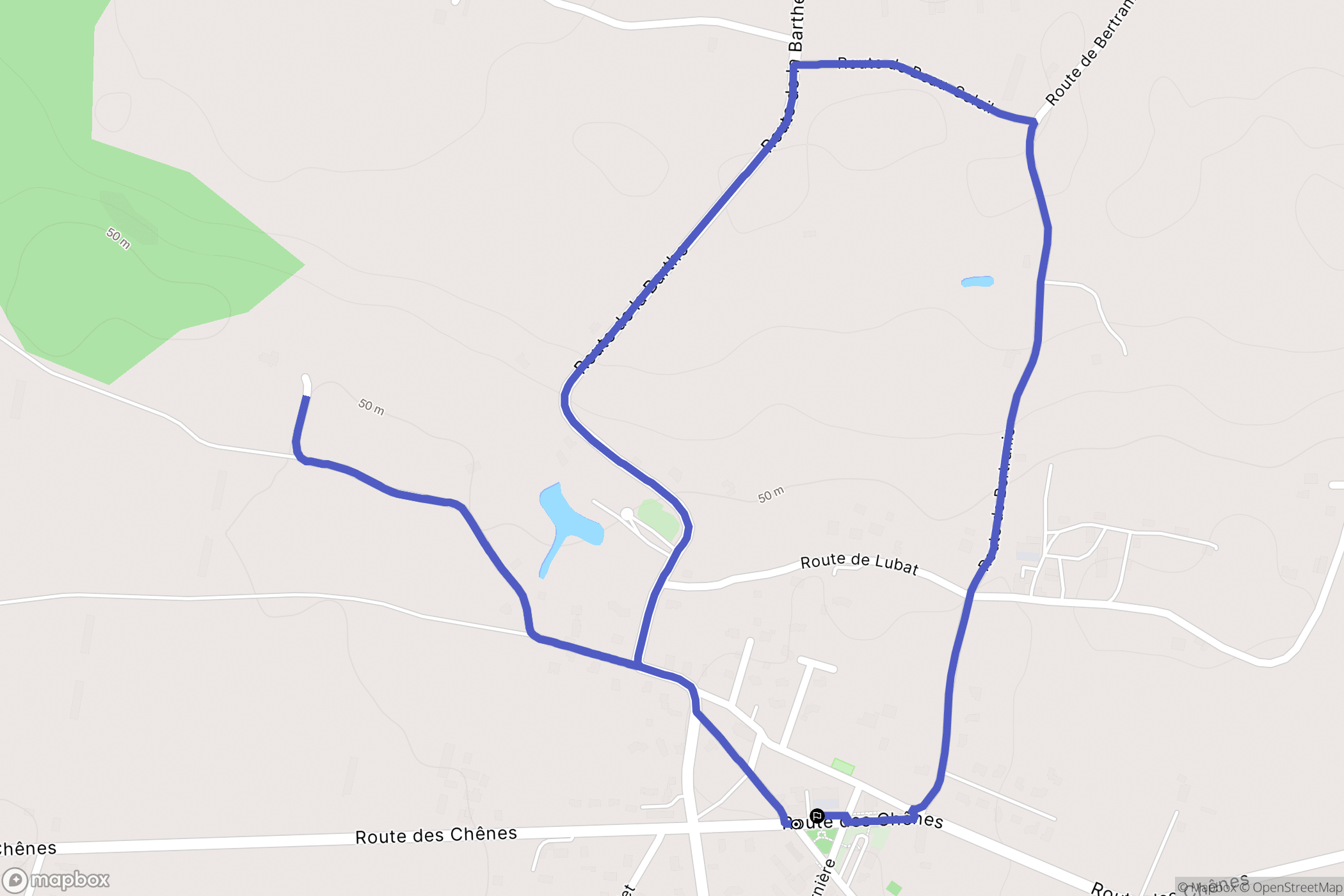 Cassen : carte du parcours de randonnée - France