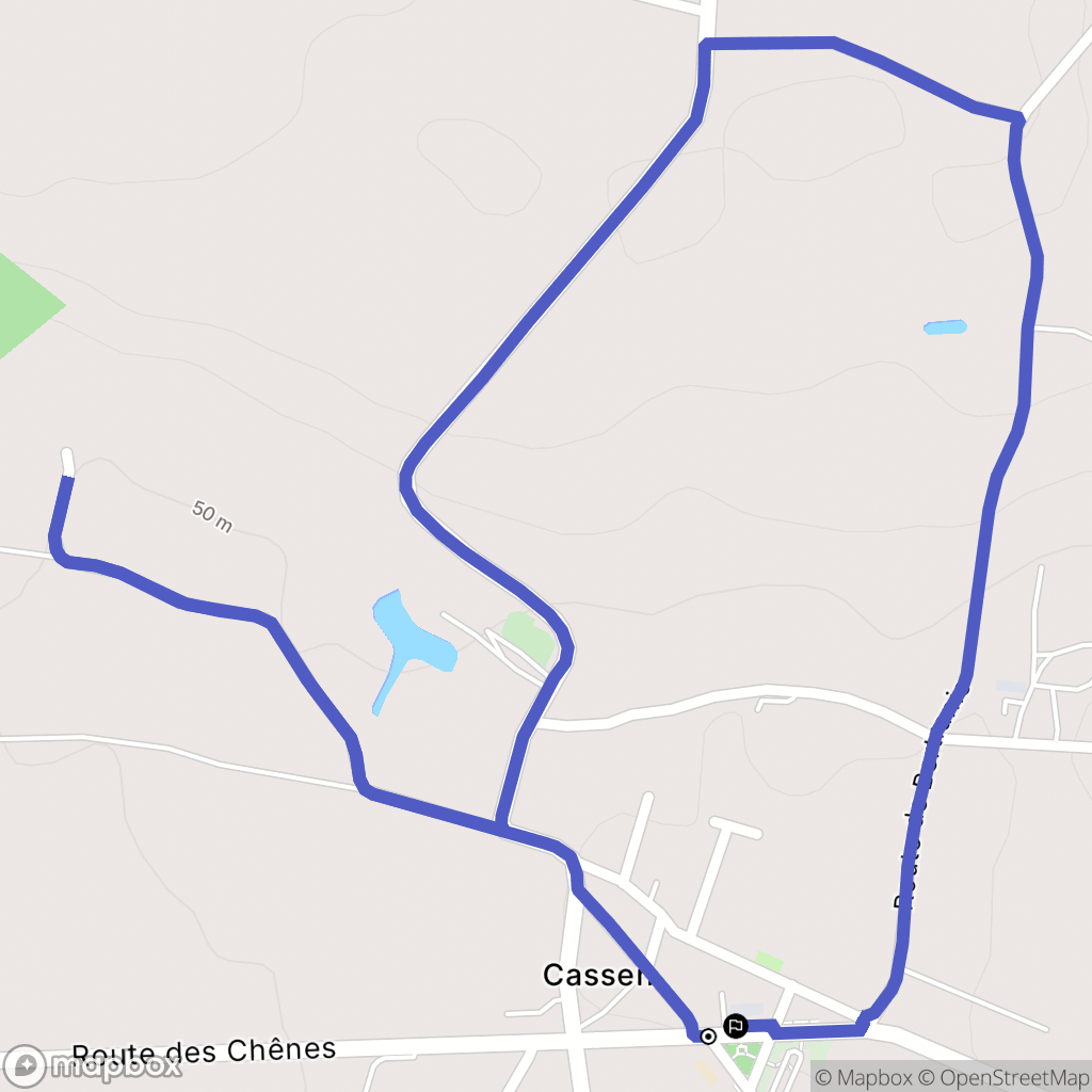 Cassen : carte du parcours de randonnée - France