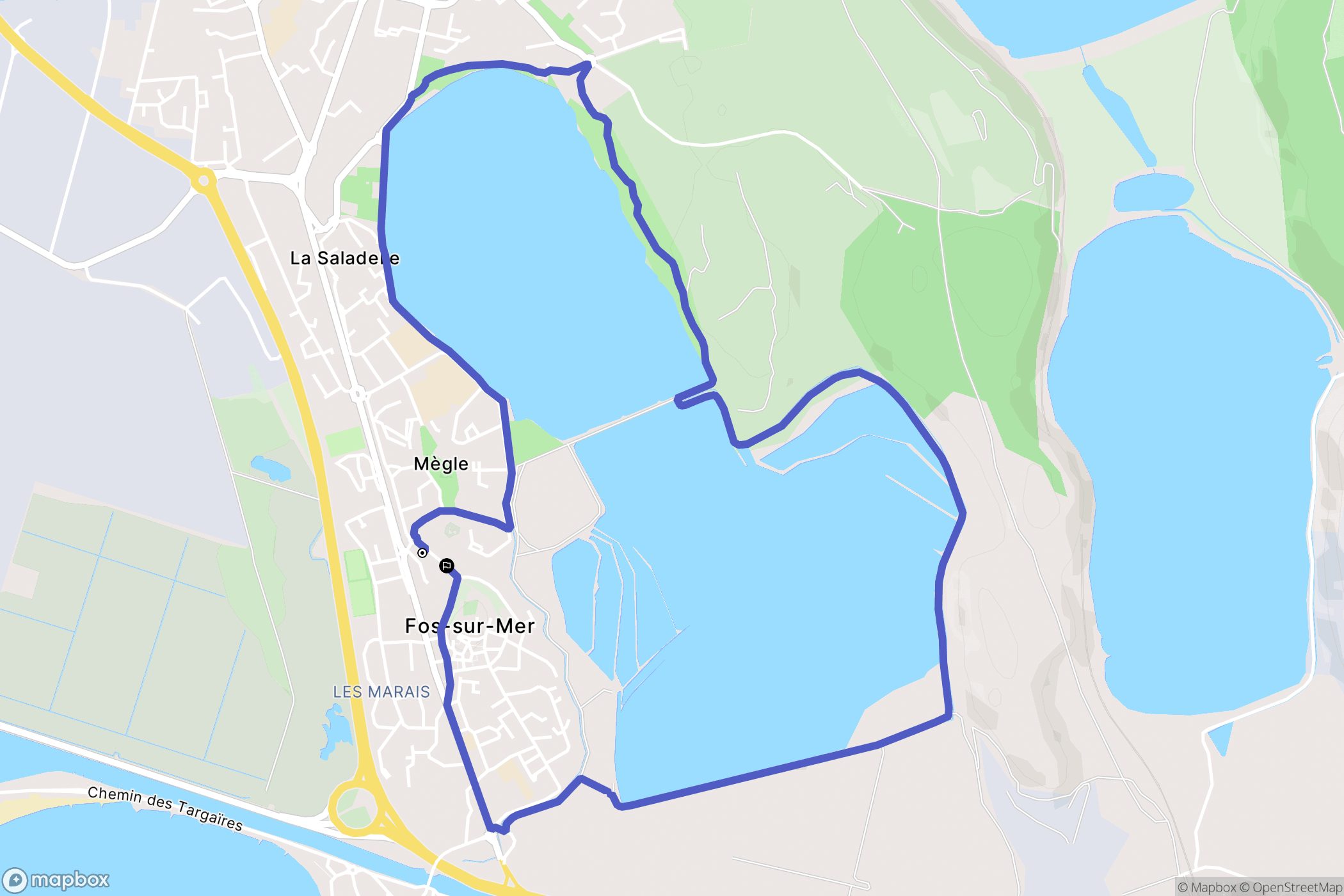 Fos Sur Mer : carte du parcours de randonnée - France